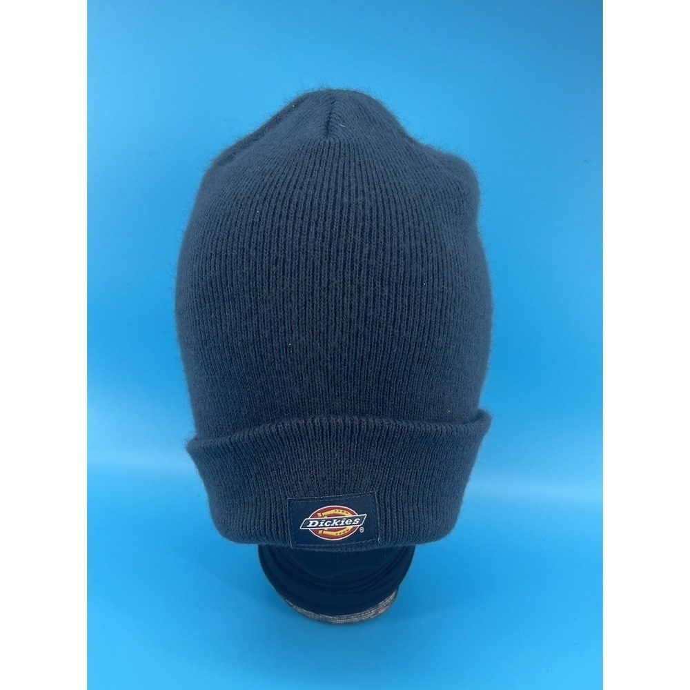 Dickies Navy Blue Knit Beanie Hat Cuffed Logo Patch One Size Acrylic OS